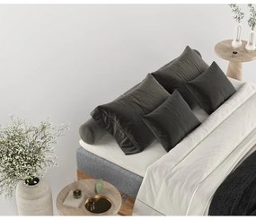 Boxspring posteľ s úložným priestorom v sivo-prírodnej farbe 160x200 cm Faro – Maison de Rêve