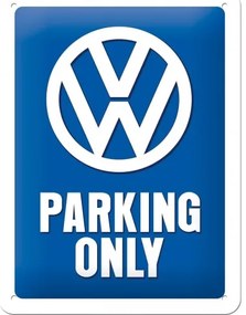 Plechová ceduľa Volkswagen VW - Parking Only, (15 x 20 cm)