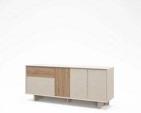 Komoda v béžovej a prírodnej farbe v dekore duba 180x76x45 cm Carpi – Marckeric