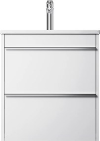 Skrinka s umývadlom 55 AM.PM Hit MTAFHX0552WG závesná, 2 zásuvky, lesklá biela