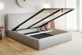 Čalúnená manželská posteľ s úložným priestorom SLIM 14 - striebornosivá | 160×200