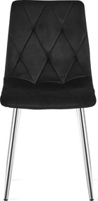 Jedálenská stolička LIBRA zamatová čierna / strieborná