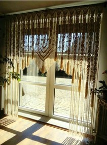 Makramová záclona so šnúrkou 220 cm x 230 cm