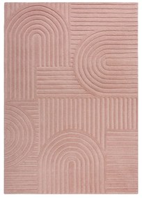 Ružový vlnený koberec Flair Rugs Zen Garden, 160 x 230 cm
