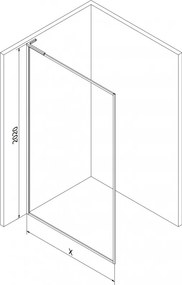 Mexen Kioto-F L, sprchová zástena s rámom 100 x 202 cm, 8 mm číre sklo, chrómový profil, 800-100-174-01-00