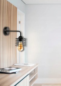 Nástenná lampa LED LOFT edison čierna 1xe27