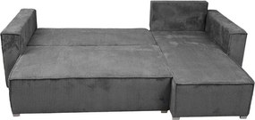 Sivá rohová pohovka SMART COSARO, obojstranná + 2 vankúšiky ZADARMO