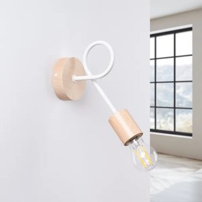 Sollux SL.1473 - Nástenná lampa EMBER 1xE27/15W/230V biela/béžová/buk