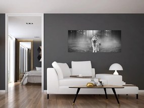 Obraz - Strážca lesa, čiernobiely (120x50 cm)