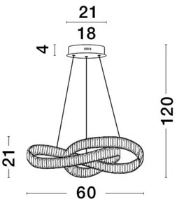 Krištáľový luster Conceto B 60 Chrome
