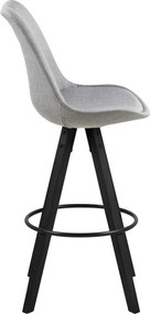Dizajnová barová stolička Nascha, svetlo šedá-čierna