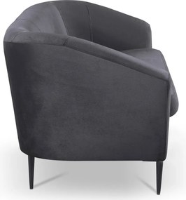 Trojmiestna pohovka Olivio, tmavo šedá zamatová látka