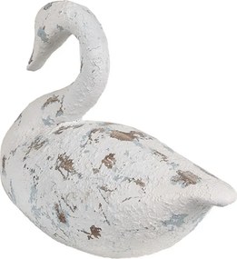 Biela antik dekoratívna figúrka Labuť - 32*14*22 cm