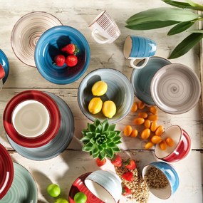 Mäser Súprava 6 hlbokých tanierov Bel Tempo 21,5 cm, červená