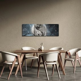 Obraz - Vesmírna rovnováha (s hodinami) (90x30 cm)