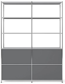 Vysoká kovová skrinka »CN3« so 4 výklopnými priečinkami, sivá