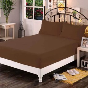 Napínacia Plachta Froté Tmavo Hnedá Bavlna Rozmer: 220 x 200 cm