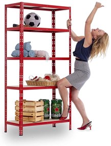 Trestles SUPER HIT - Policový regál 1800x900x400 červený