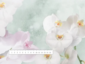 Biante Dekoračný štvorcový obrus PM-019 Orchidey na svetlo zelenom 90x90 cm