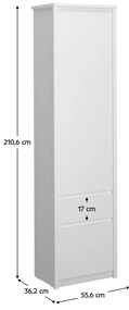 Regál 2D1S, biela, ERODIN