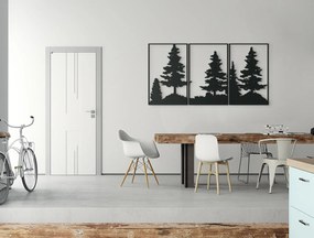 drevko Viacdielny obraz Les Rozmer obrazu: 33 x 65 cm, Farba dekorácie: Čierna