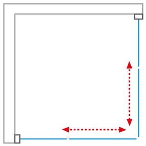 Štvorcový sprchovací kút OBS2 80 cm 80 cm