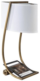 S USB portom textilná stolná lampa Lex mosadz