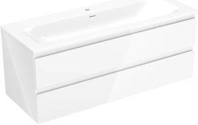 Mexen Orio, kúpeľňová skrinka 120 cm s umývadlom Vela, 2 zásuvky, biela lesklá, 91A10-12047-2-BFF00-W23M00