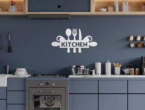 drevko Drevená dekorácia Kitchen Rozmer obrazu: 23,5 x 44,5 cm, Farba dekorácie: Čierna