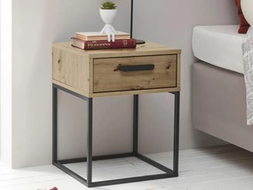 Nočný stolík s 1 zásuvkou Suna, dub artisan