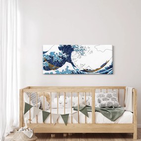Obraz - Japonská kresba, vlny (120x50 cm)