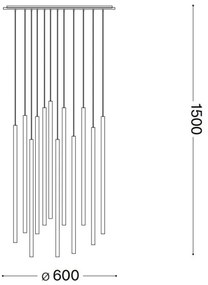 Ideal Lux - LED Luster na lanku FILO LED/25W/230V mosadz