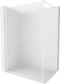 Mexen, Mexen Kioto-XF sprchová stena s rámom 130 x 202 cm, matná 10 mm, biela - 800-130-104-20-30-X