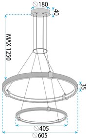 Toolight Toolight, LED stropné osvetlenie, 60W, 3000K, LHJ037-CP2, zlatá, OSW-50017