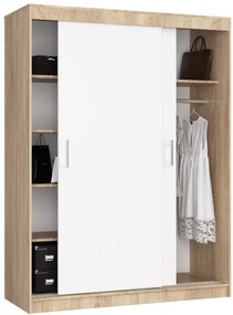 Šatníková skriňa s posuvnými dverami 150 cm CLP mono sonoma / biela