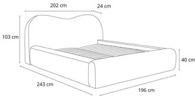 Oranžová čalúnená dvojlôžková posteľ s úložným priestorom s roštom 160x200 cm Orlane – Bobochic Paris