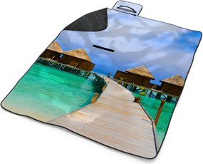 Sablio Plážová deka Bungalovy na mori: 200x140 cm