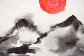 Samolepiaca tapeta maľba japonských hôr