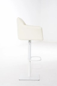 Barová stolička Damas W1 - koženka, biely rám - Krémová