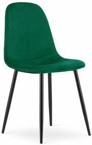 Set troch jedálenských stoličiek COMO tmavozelené (čierne nohy) (3ks)