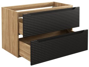 Koupelnová sestava Luxor Black Mona se skříňkami a umyvadlem 90 cm černá/dub olejovaný