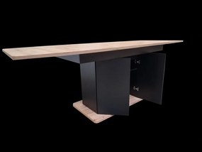 Jídelní rozkládací stůl Star 03 s úložným prostorem 140/210 cm dub Artisan/černý