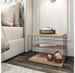 Odkladací stolík LIFON 40x50 cm hnedá/čierna