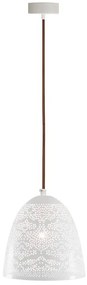 Candellux Biely závesný luster Bene pre žiarovku E27 s tienidlom v tvare kužeľa dĺžky 210mm 31-70340