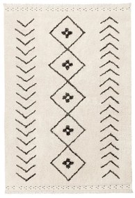 Krémový prateľný ručne tkaný bavlnený koberec 170x120 cm Bereber Rhombs – Lorena Canals