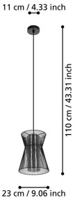 Eglo 99633 - Luster na lanku MASETA 1xE27/40W/230V čierna