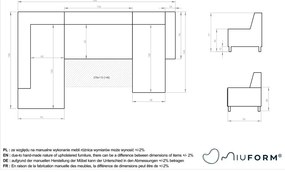 Béžová rozkladacia pohovka do "U" Miuform Dazzling Daisy, pravý roh
