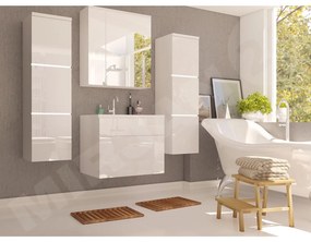 Kúpeľňový nábytok Mandy, Farby: biela / biely lesk, Sifón: bez sifónu, Umývadlo: áno, Osvetlenie: bez osvetlenia