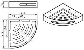 Gedy - Rohová polička do sprchy SMART 21x4,5 cm matná čierna