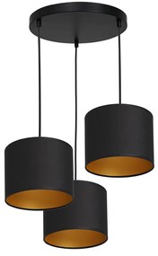Luster na lanku ARDEN 3xE27/60W/230V čierna/zlatá